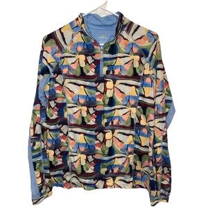 Kastel Denmark 1/4 Zip Sun Shirt with Mesh Women's Size L Large Geometric